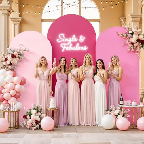 Set of 3 Arch Backdrop Covers(6ft, 5ft, 4ft) - Premium Stretchy Spandex Backdrop Arch Stand Cover for Baby, alternate view 4