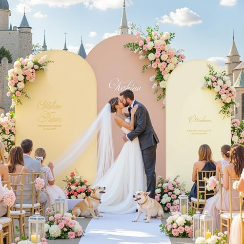 Set of 3 Arch Backdrop Covers(6ft, 5ft, 4ft) - Premium Stretchy Spandex Backdrop Arch Stand Cover for Baby, alternate view 2