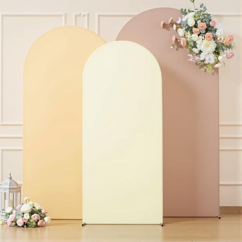 Set of 3 Arch Backdrop Covers(6ft, 5ft, 4ft) - Premium Stretchy Spandex Backdrop Arch Stand Cover for Baby, alternate view 4