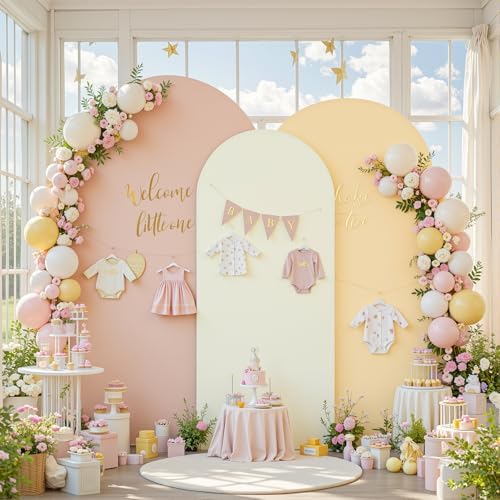 Set of 3 Arch Backdrop Covers(6ft, 5ft, 4ft) - Premium Stretchy Spandex Backdrop Arch Stand Cover for Baby, alternate view 6