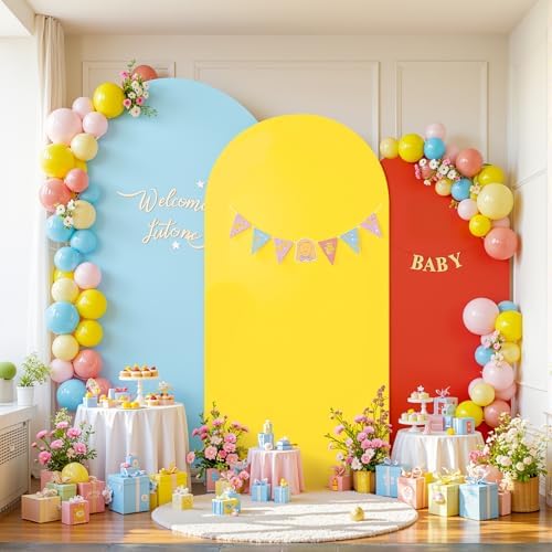 Set of 3 Arch Backdrop Covers(6ft, 5ft, 4ft) - Premium Stretchy Spandex Backdrop Arch Stand Cover for Baby