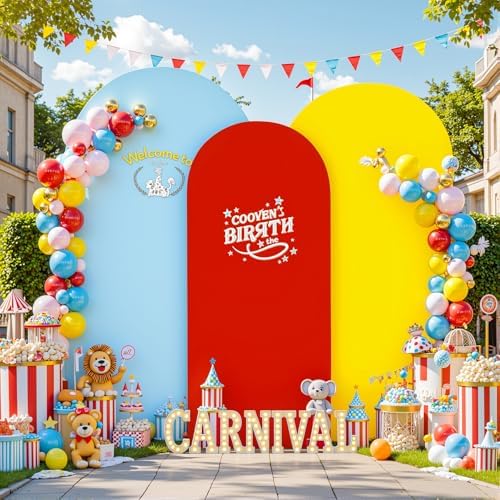 Set of 3 Arch Backdrop Covers(6ft, 5ft, 4ft) - Premium Stretchy Spandex Backdrop Arch Stand Cover for Baby, alternate view 3