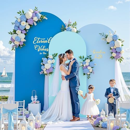 Set of 3 Arch Backdrop Covers(6ft, 5ft, 4ft) - Premium Stretchy Spandex Backdrop Arch Stand Cover for Baby, alternate view 3