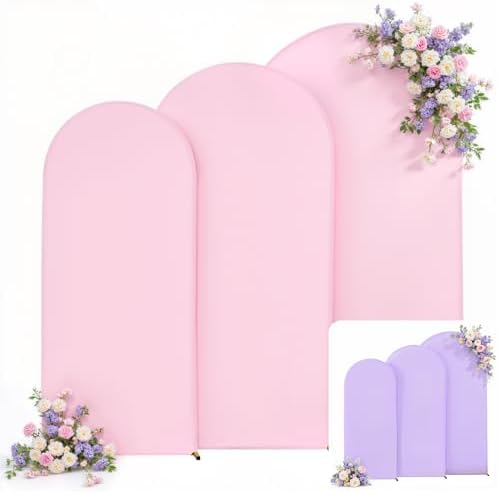 Set of 3 Arch Backdrop Covers(6ft, 5ft, 4ft) - Premium Stretchy Spandex Backdrop Arch Stand Cover for Baby