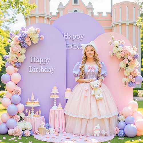 Set of 3 Arch Backdrop Covers(6ft, 5ft, 4ft) - Premium Stretchy Spandex Backdrop Arch Stand Cover for Baby, alternate view 2