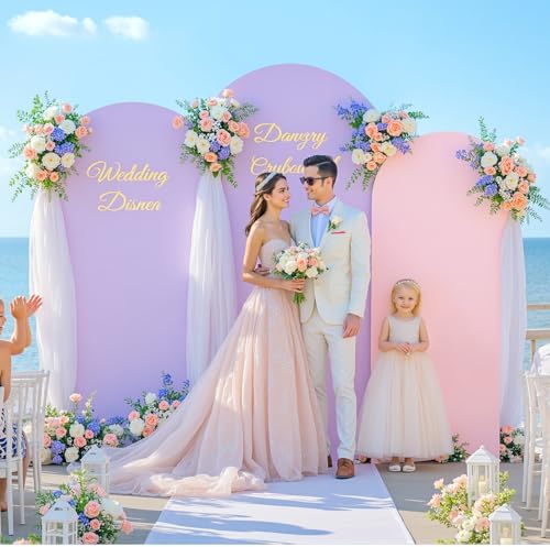 Set of 3 Arch Backdrop Covers(6ft, 5ft, 4ft) - Premium Stretchy Spandex Backdrop Arch Stand Cover for Baby, alternate view 4