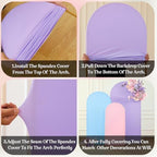 Set of 3 Arch Backdrop Covers(7.2ft, 6.6ft, 6ft) - Premium Stretchy Spandex Backdrop Arch Stand Cover for Baby, alternate