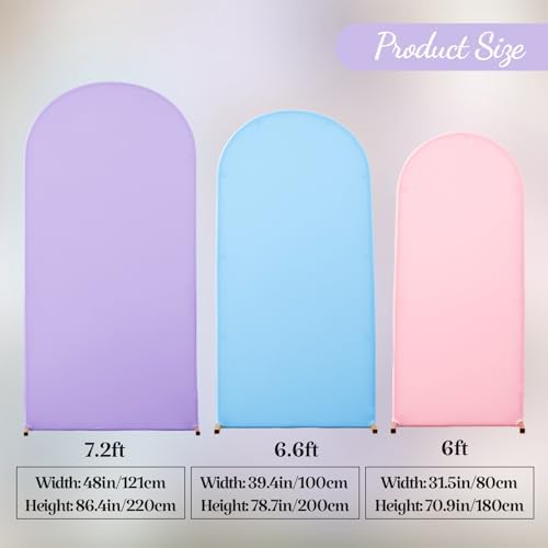 Set of 3 Arch Backdrop Covers(7.2ft, 6.6ft, 6ft) - Premium Stretchy Spandex Backdrop Arch Stand Cover for Baby, alternate
