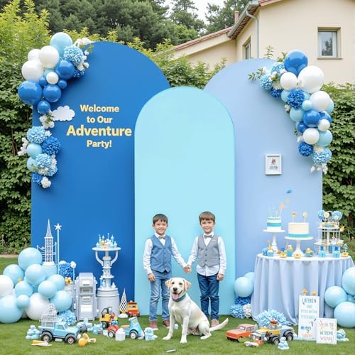 Set of 3 Arch Backdrop Covers(7.2ft, 6.6ft, 6ft) - Premium Stretchy Spandex Backdrop Arch Stand Cover for Baby, alternate