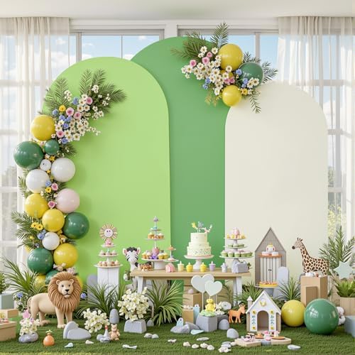 Set of 3 Arch Backdrop Covers(7.2ft, 6.6ft, 6ft) - Premium Stretchy Spandex Backdrop Arch Stand Cover for Baby, alternate