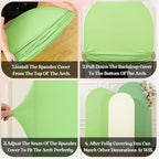 Set of 3 Arch Backdrop Covers(7.2ft, 6.6ft, 6ft) - Premium Stretchy Spandex Backdrop Arch Stand Cover for Baby, alternate