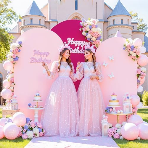 Set of 3 Arch Backdrop Covers(7.2ft, 6.6ft, 6ft) - Premium Stretchy Spandex Backdrop Arch Stand Cover for Baby, alternate