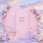 Set of 3 Arch Backdrop Covers(7.2ft, 6.6ft, 6ft) - Premium Stretchy Spandex Backdrop Arch Stand Cover for Baby, alternate