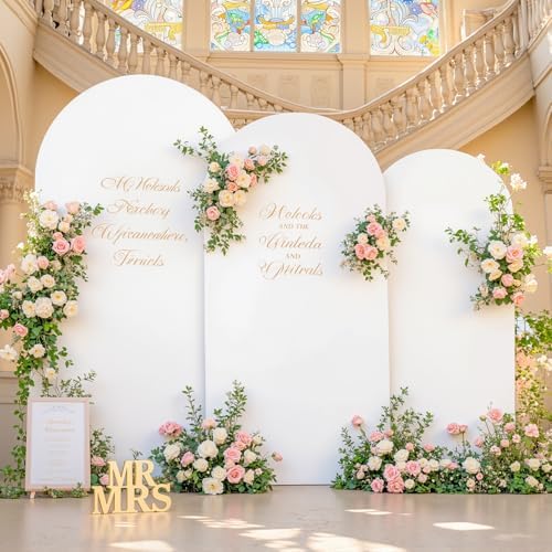 Set of 3 Arch Backdrop Covers(7.2ft, 6.6ft, 6ft) - Premium Stretchy Spandex Backdrop Arch Stand Cover for Baby, alternate
