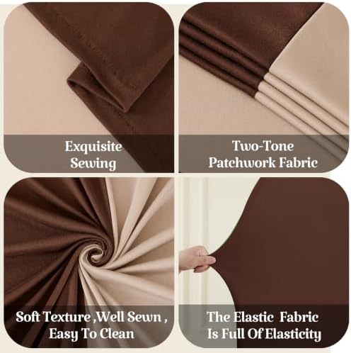 Set of 3 Arch Backdrop Covers Stretchy Spandex Nude Brown for Boho Weddings in 6FT,5FT,4FT in Nude+Brown, alternate view 4