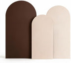 Set of 3 Arch Backdrop Covers Stretchy Spandex Nude Brown for Boho Weddings in 6FT,5FT,4FT in Nude+Brown, alternate view 5