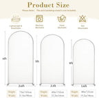 Set of 3 Arch Backdrop Covers Stretchy Spandex Nude Brown for Boho Weddings in 6FT,5FT,4FT in Nude+Brown, alternate view 6