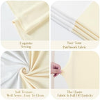 Set of 3 Arch Backdrop Covers Stretchy Spandex White Beige for Weddings in 6FT,5FT,4FT in White+Beige, alternate view 4