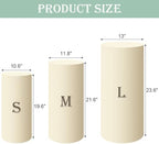 Set of 3 - Beige Cylinder Pedestal Stand Covers in Beige, alternate view 2