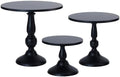 Set of 3 Black Cake Stands, Metal Round Cake Holder Dessert Pie Pizza Display Stand 8" 10" 12" Serving Tray