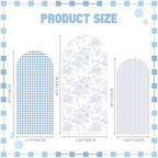 Set of 3 Blue Chinoiserie Floral Arch Backdrop Cover 4ft 5ft 6ft in 4FT 5FT 6FT in Blue, alternate view 2