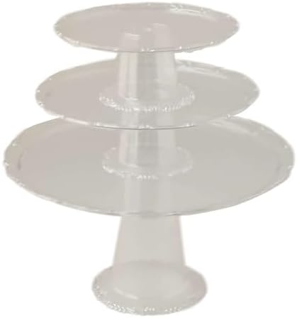 Set of 3 | Clear Plastic Stackable Cupcake Pedestal Display Stands, Dessert Cake Display Holders - 9", 11", 15", alternate