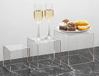 . Set of 3 Crystal Clear Acrylic Cube Display Nesting Riser Stands with Hollow Bottoms | Transparent - 2-Pack in, alternate