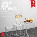 . Set of 3 Crystal Clear Acrylic Cube Display Nesting Riser Stands with Hollow Bottoms | Transparent in Clear, alternate view