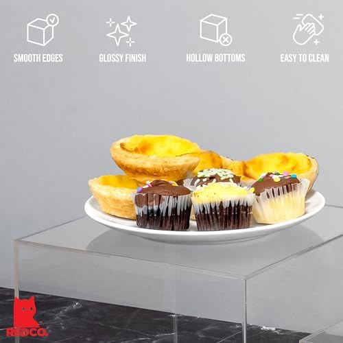 . Set of 3 Crystal Clear Acrylic Cube Display Nesting Riser Stands with Hollow Bottoms | Transparent in Clear, alternate view
