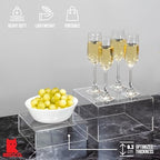 . Set of 3 Crystal Clear Acrylic Cube Display Nesting Risers with Hollow Bottoms, Transparent - 2 Pack in Clear, alternate