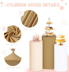 Set of 3 Cylinder Stand Covers Pedestal Covers Multicolor Brown Spandex Cylinder Pedestal Stand Cover Cylinders, alternate