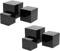 . Set of 3 Glossy Black Acrylic Cube Display Nesting Riser Stands with Hollow Bottoms - 2-Pack in Black