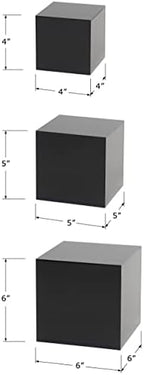 . Set of 3 Glossy Black Acrylic Cube Display Nesting Riser Stands with Hollow Bottoms - 2-Pack in Black, alternate view 3