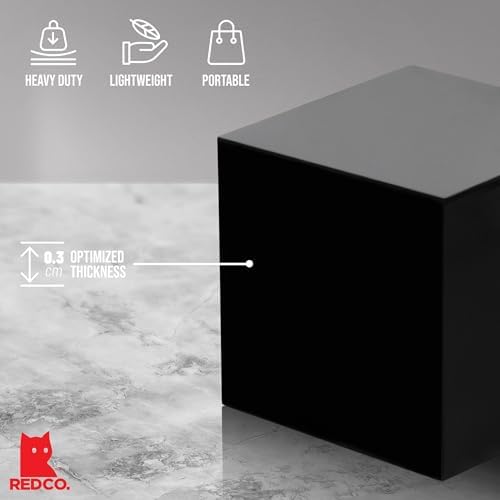 . Set of 3 Glossy Black Acrylic Cube Display Nesting Riser Stands with Hollow Bottoms in Black, alternate view 5