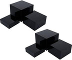 . Set of 3 Glossy Black Acrylic Cube Display Nesting Risers with Hollow Bottoms - 2 Pack in Black