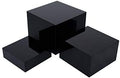 . Set of 3 Glossy Black Acrylic Cube Display Nesting Risers with Hollow Bottoms in Black