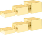 . Set of 3 Glossy Gold Acrylic Cube Display Nesting Risers with Hollow Bottoms - 2 Pack in Gold, alternate view 4