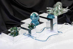 . Set of 3 Glossy Silver Acrylic Cube Display Nesting Risers with Hollow Bottoms - 2 Pack in Silver, alternate view 2
