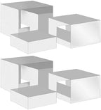 . Set of 3 Glossy Silver Acrylic Cube Display Nesting Risers with Hollow Bottoms - 2 Pack in Silver, alternate view 4