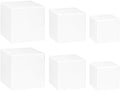 . Set of 3 Glossy White Acrylic Cube Display Nesting Riser Stands with Hollow Bottoms - 2-Pack in White