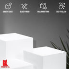 . Set of 3 Glossy White Acrylic Cube Display Nesting Risers with Hollow Bottoms in White, alternate view 6