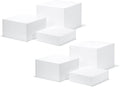 . Set of 3 Glossy White Acrylic Cube Display Nesting Risers with Hollow Bottoms - 2 Pack in White