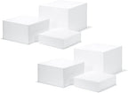 . Set of 3 Glossy White Acrylic Cube Display Nesting Risers with Hollow Bottoms - 2 Pack in White