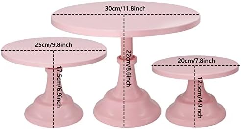 Set of 3 Pieces Cake Stands Iron Cake Holder Dessert Display Plate Serving Tray for Baby Shower Wedding Birthday, alternate