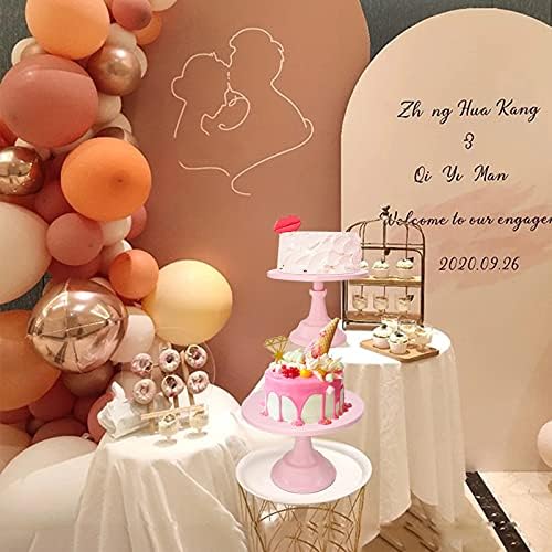Set of 3 Pieces Cake Stands Iron Cake Holder Dessert Display Plate Serving Tray for Baby Shower Wedding Birthday, alternate