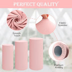 Set of 3 - Pink Cylinder Pedestal Stand Covers in Pink, alternate view 4