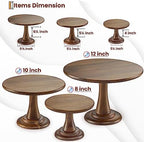Set of 3 Size Wood Cake Stand Set, Easy To Assemble, Removable Tray in Acacia, alternate view 3