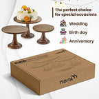 Set of 3 Size Wood Cake Stand Set, Easy To Assemble, Removable Tray in Acacia, alternate view 5