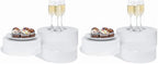 . Set of 3 Sizes (10", 8", 7") Acrylic Round Cylinder Display Nesting Riser Stands with Hollow Bottoms, Glossy