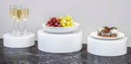 . Set of 3 Sizes (10", 8", 7") Acrylic Round Cylinder Display Nesting Riser Stands with Hollow Bottoms, Glossy, alternate